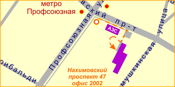 Нахимовский проспект на карте